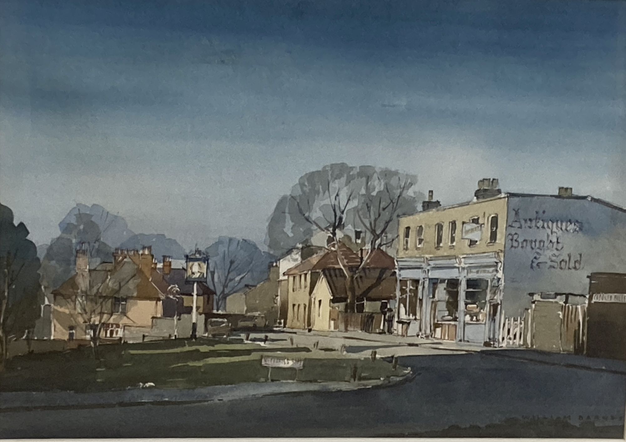 William Barnes, watercolour, Crooked Billet, Woodhayes Road, signed, 30 x 42cm